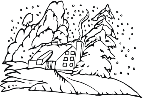 Pine Tree In The Christmas Coloring Page